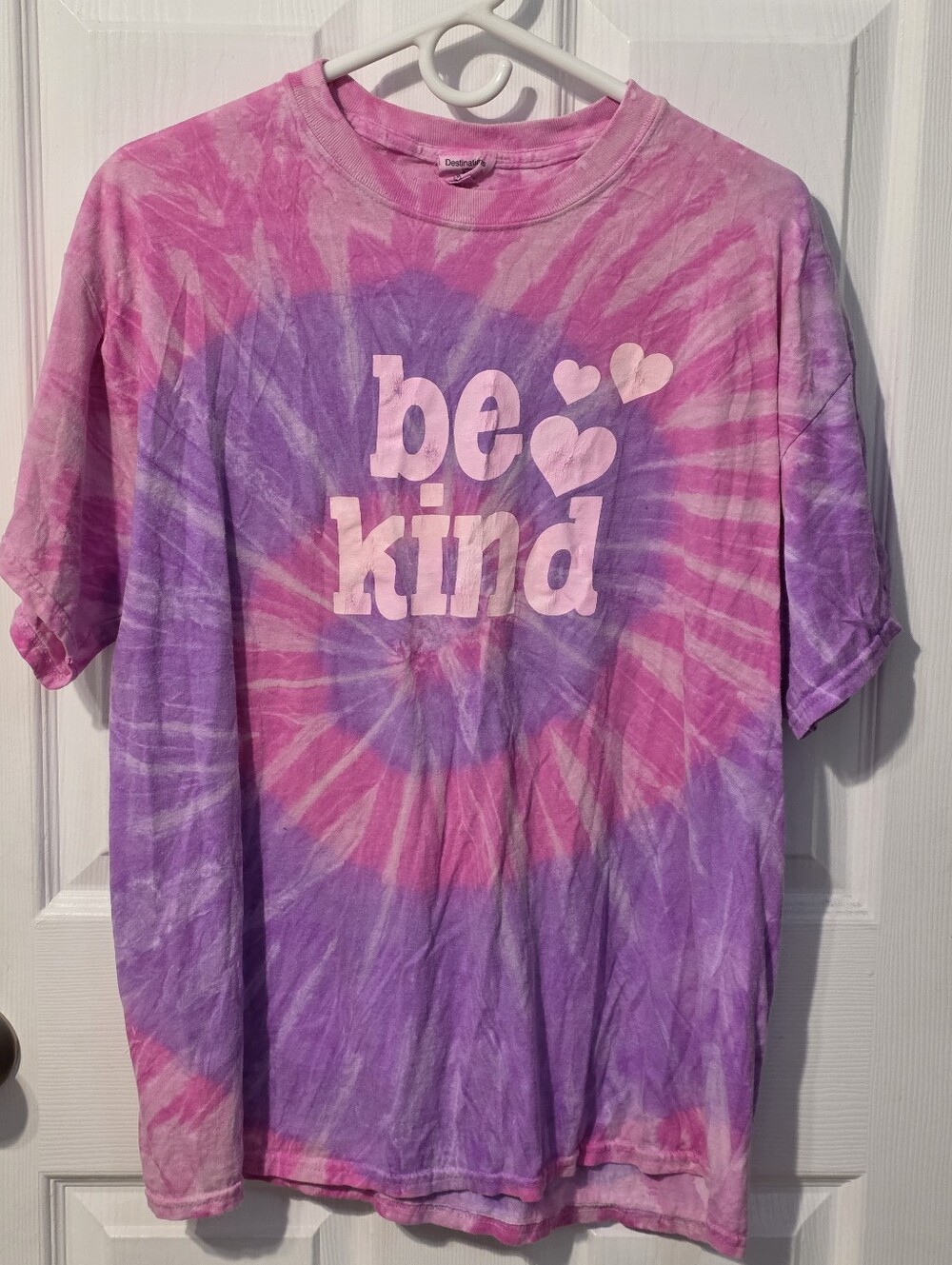 Be Kind Tie-Dye Pink And Purple Swirl Tee By Sunshine Sisters Women's Size XL